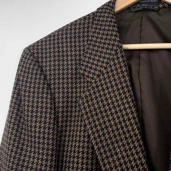 Peruvian Alpaca Herringbone Brown Tweed Sports Jacket Blazer Jeffrey Banks 44R - Picture 6 of 12